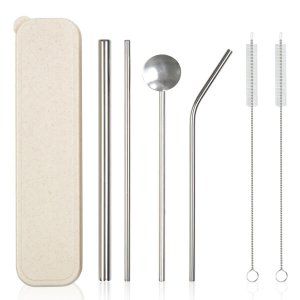 1820-Multi-Drink-Stainless-Steel-Straw-Set--ecology-Wheat-straw-case_0