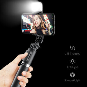 SELFPRO – מחזיק טלפון עם חצובה ותאורת סלפי (תמונה 3)