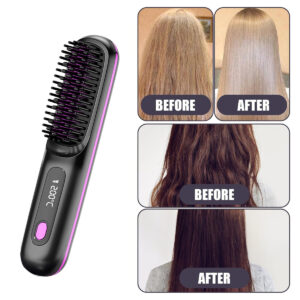 GLAMWAVE – מברשת שיער אלחוטית עם שיניים קרמיות (תמונה 3)